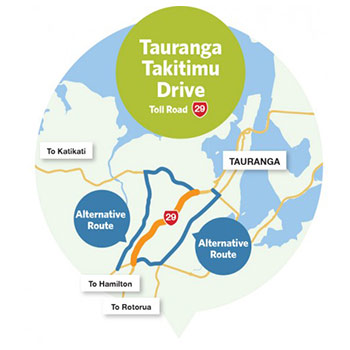 Takitimu Drive Mautstrasse in Neuseeland