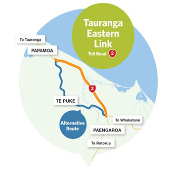 Tauranga Eastern Link Mautstrasse in Neuseeland