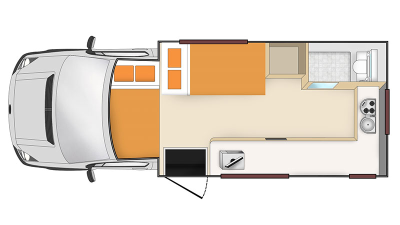 Nachtansicht Wohnmobil 4 Bett