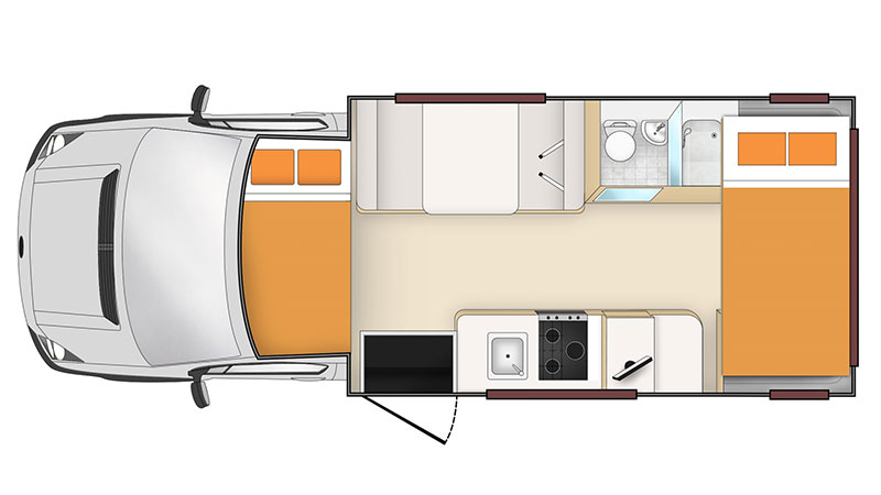 Ansicht Wohnmobil bei Nacht